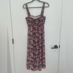 Never-worn Aritzia Wilfred Rosamund dress, lined body, 100% recycled polyester